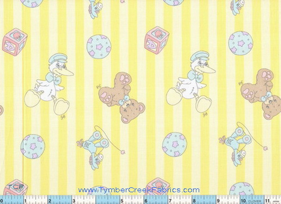 Precious Moments Yellow Stripe 1yd31" Fabric